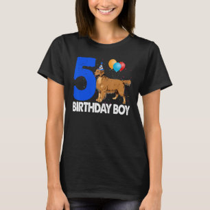 Happy Birthday Boy 5 T-Shirts Golden Retriever Dog