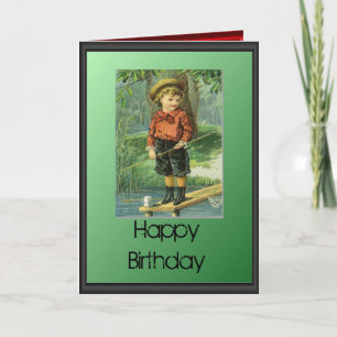 Happy Birthday - Boy by the river Card