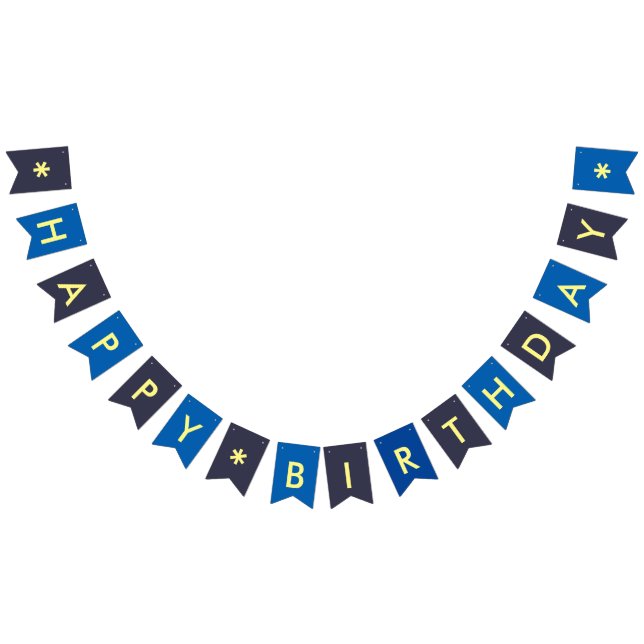 Happy Birthday Boy Celebration any Colour any Text Bunting (All)