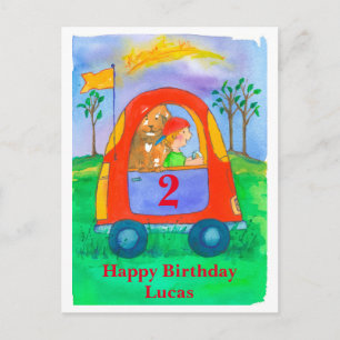 Happy Birthday Boy Custom Name Postcard