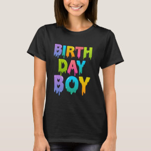 Happy Birthday Boy Cute Slime Party Squad For Kids T-Shirt