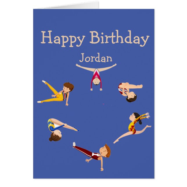 Happy Birthday Boy Girl Loves Gymnastics Tumbling (Front)