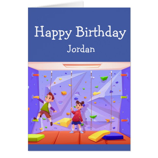 Happy Birthday Boy Girl Loves Rock Climbing (Front)