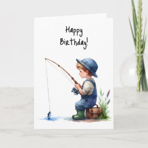 Happy Birthday Boy Gone Fishin’ for Birthday Smile Card