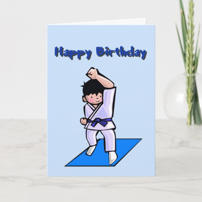 Happy Birthday Boy Martial Arts Greeting Card (Front)