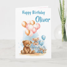 Happy Birthday Boy Watercolor Toys Card
