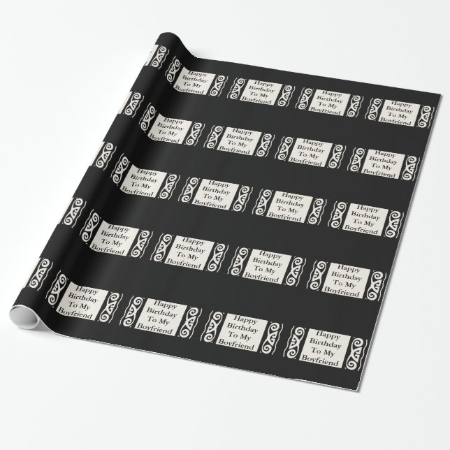 Happy Birthday, Boyfriend, gift wrap. Wrapping Paper (Unrolled)