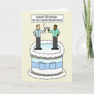 Happy Birthday Boyfriend Interracial Male Couple Card