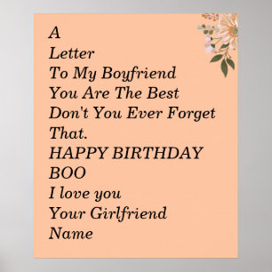 Happy birthday Boyfriend Poster