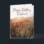 Happy Birthday Boyfriend - Rustic Birthday Card<br><div class="desc">Custom birthday card featuring rustic sunset photo with "Happy Birthday Boyfriend" in script typography. Coloured interior and back. Also available for Instant Download to easily share with friends and family.</div>