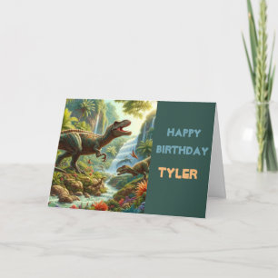 Happy Birthday Boys Dinosaurs  Card
