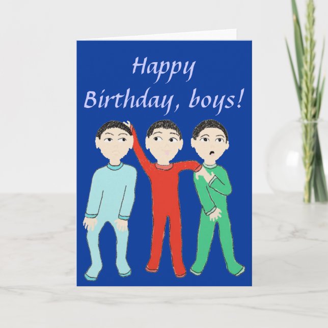 Happy Birthday, boys greeting Card (Front)