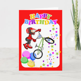 Happy birthday brave BMX cyclist Card