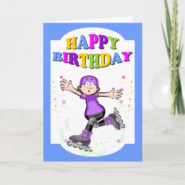 Happy birthday, brave skater card (Front)