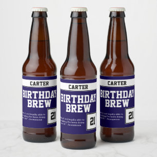 Happy Birthday Brew Beer Bottle Label