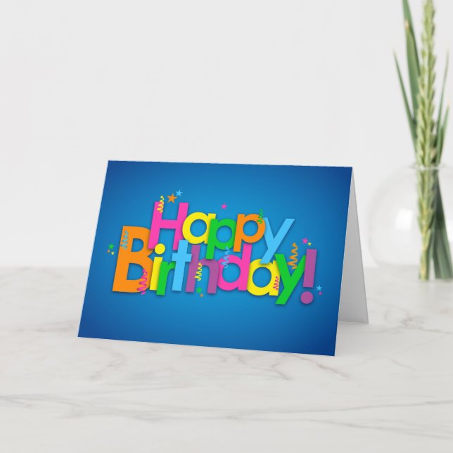 Happy Birthday - Bright Colors Card (Front)