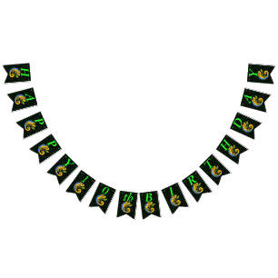 Happy Birthday Bright Colourful Lizard on Branch Bunting