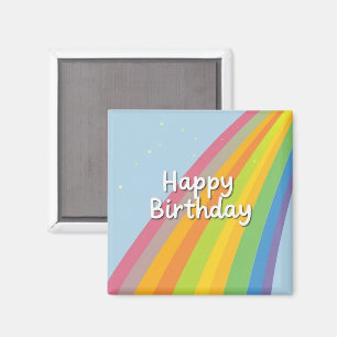 Happy Birthday Bright & Colourful Rainbow Magnet