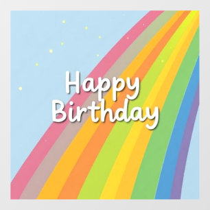 Happy Birthday Bright & Colourful Rainbow Window Cling