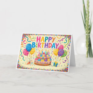 Happy birthday bright loud blank card