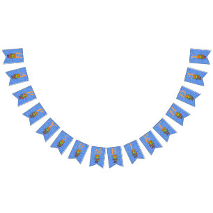 Happy Birthday Bright Neon Coloured Owl Blue Bunting