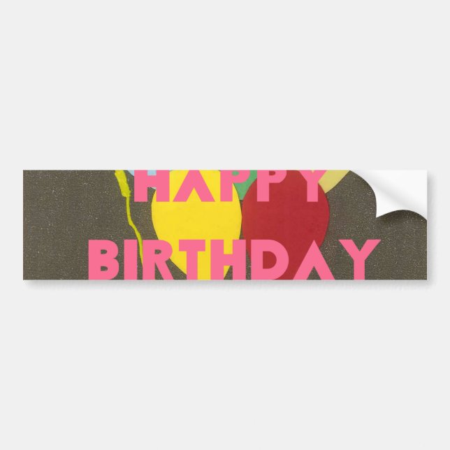 Happy Birthday Bro Art Print Bumper Sticker (Front)