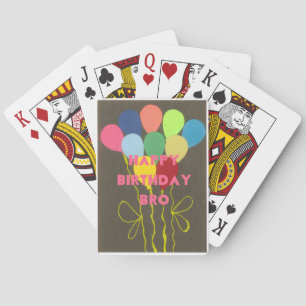 Happy Birthday Bro Playing Cards