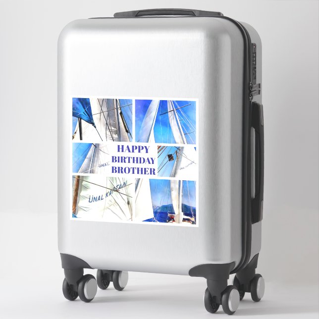 Happy Birthday Brother Artistic White Sails (Suitcase)