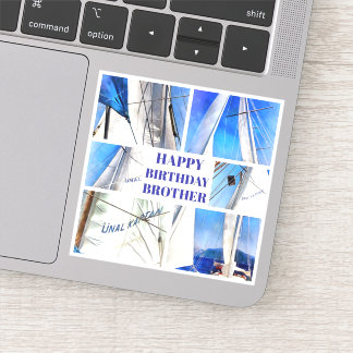 Happy Birthday Brother Artistic White Sails