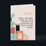 Happy Birthday Brother Card<br><div class="desc">This happy birthday design is perfect for a dad,  brother,  uncle,  friend,  or boss. Say happy birthday in style with this modern and simple design.</div>