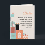 Happy Birthday Brother Card<br><div class="desc">This happy birthday design is perfect for a dad,  brother,  uncle,  friend,  or boss. Say happy birthday in style with this modern and simple design.</div>