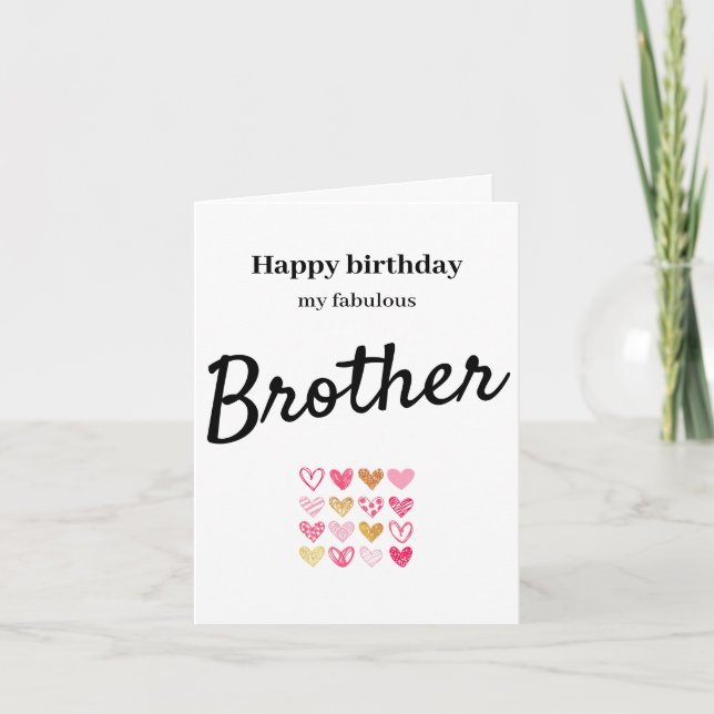 Happy Birthday Brother Card (Front)