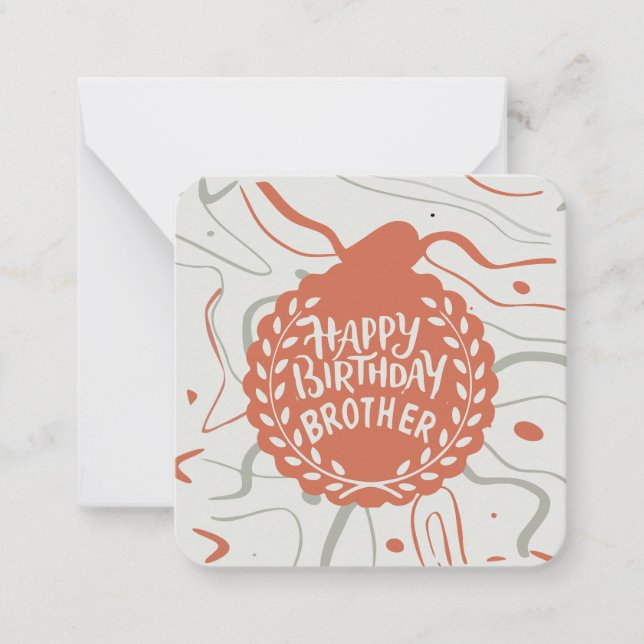 Happy Birthday Brother  Card (Front)