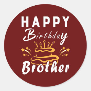 Happy Birthday Brother Fun Family Matching Outfit Classic Round Sticker