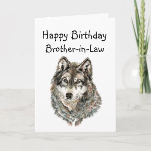 Happy Birthday Brother-in-Law Humor Wolf, Wolves Card