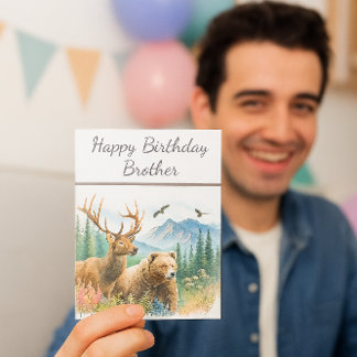 Happy Birthday Brother Nature Wildlife Card