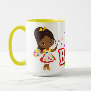 Happy Birthday Brown Artist Mug