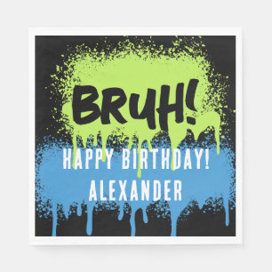 Happy Birthday Bruh Boy's Teenager Teen Boy Napkin