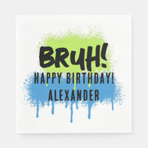 Happy Birthday Bruh Boy's Teenager Teen Boy Napkin