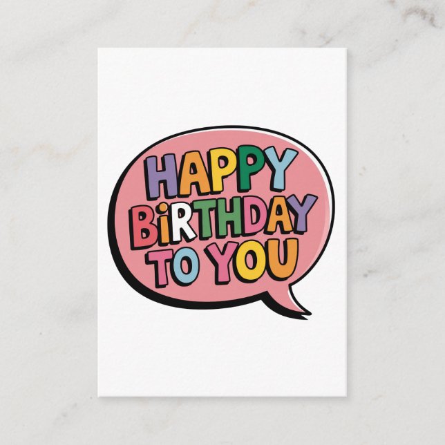 Happy Birthday Bubble Enclosure Card (Front)