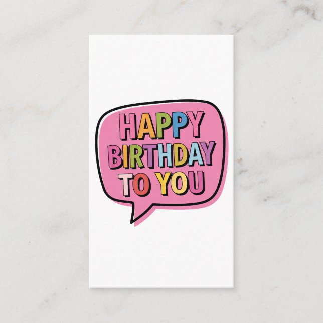 Happy Birthday Bubble Enclosure Card (Front)
