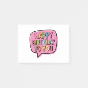 Happy Birthday Bubble Post-it Notes