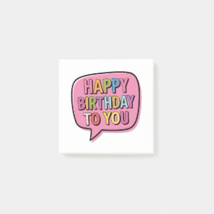 Happy Birthday Bubble Post-it Notes