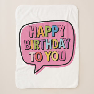 Happy Birthday Bubble Sherpa Blanket