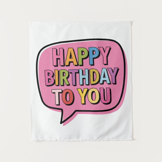 Happy Birthday Bubble Tapestry (Front)