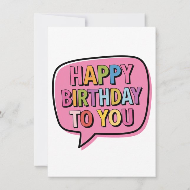 Happy Birthday Bubble Thank You Card (Front)