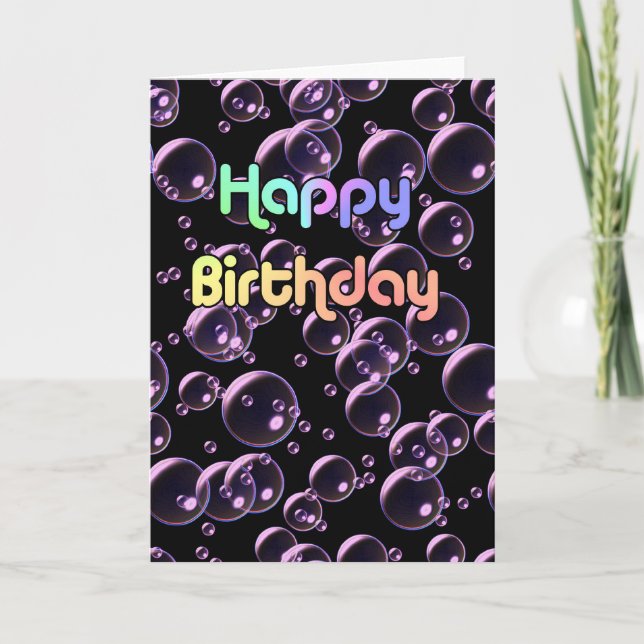Happy Birthday Bubbles Card (Front)