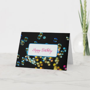 Happy Birthday Bubbles Custom Text Greeting Card