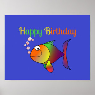 Happy Birthday, Bubbles the Fish, Poster