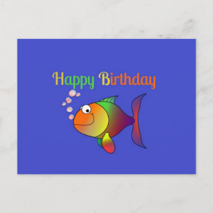 Happy Birthday, Bubbles the Fish template Postcard